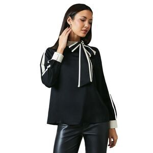 Principles Womens/Ladies Contrast Detail Satin Top / Black